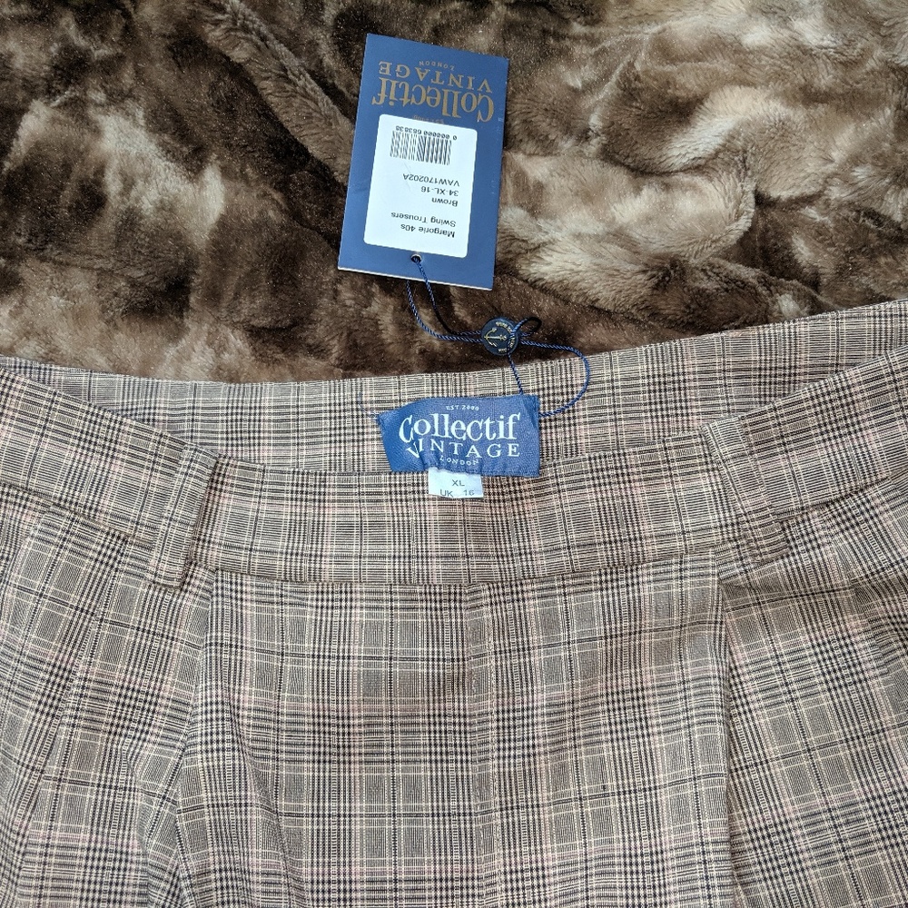 Plaid Wide-leg Trousers